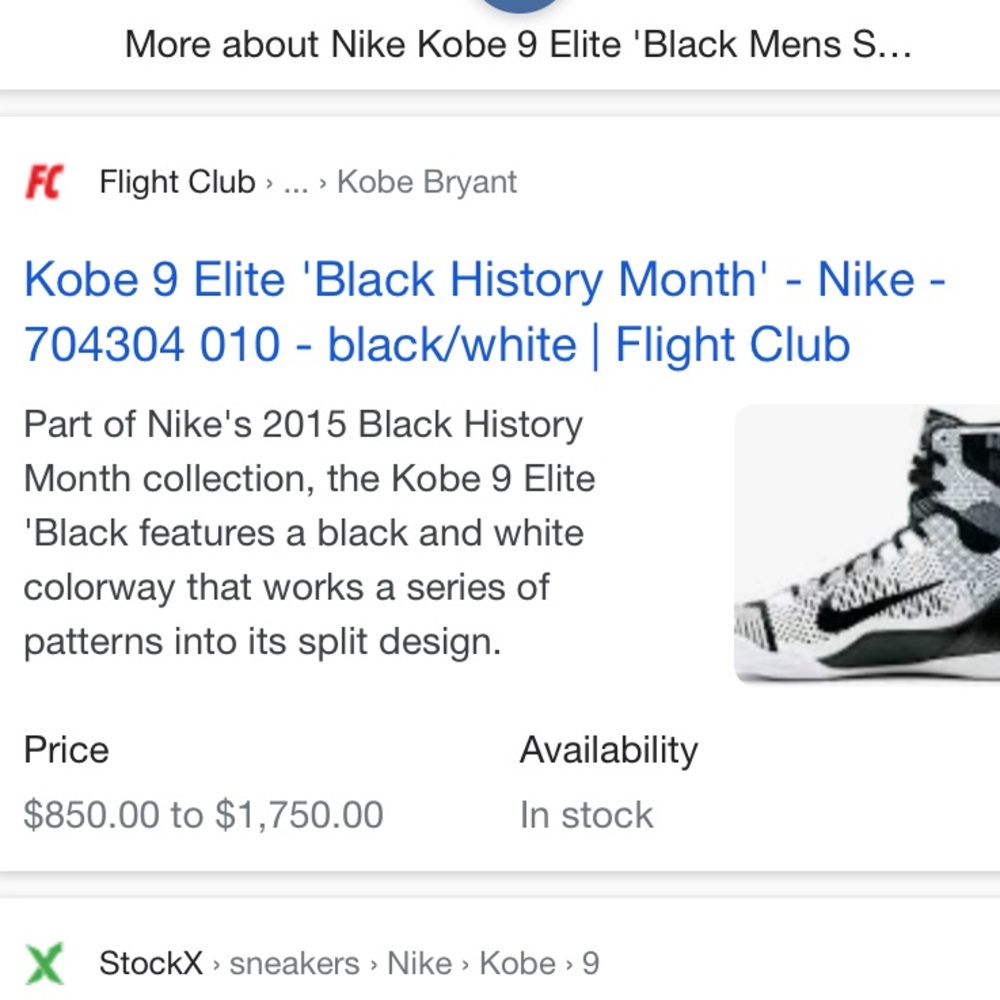 Nike Kobe Bryant 9 Black History Month Sneaker 8.5 - Picture 14 of 14